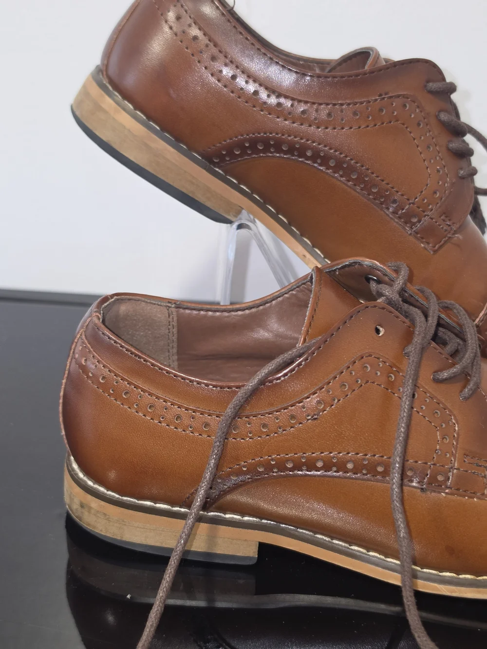Stacy Adams Dickinson Cap Toe Oxford Tan Dress Shoe Boy's Size 3